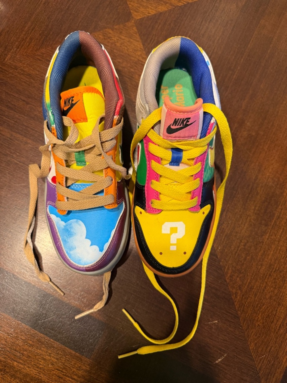 Nike Kids Multicolor Puzzle Sneakers - Yellow, Blue, Pink & Green